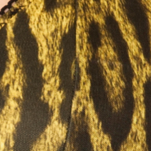 Yellow LEOPARD Lace Up Front Triangle BRALETTE Top - Picture 4 of 5